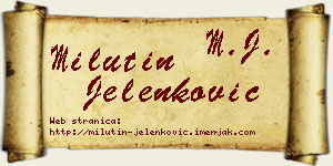 Milutin Jelenković vizit kartica